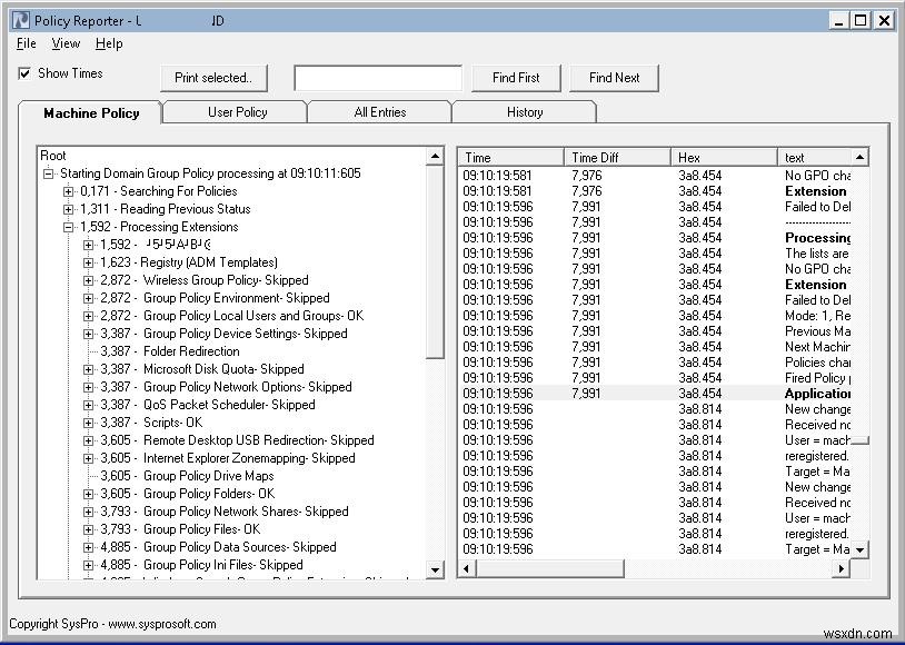การบันทึก GPO โดยใช้ Gpsvc.log ใน Windows 7