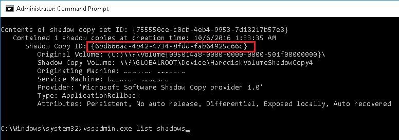 การกู้คืนไฟล์ที่เข้ารหัสจาก VSS Snapshot หลังจากติดแรนซัมแวร์
