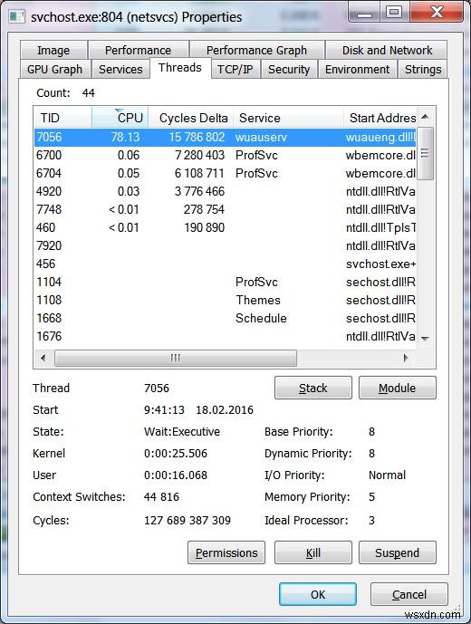 แก้ไขปัญหาการใช้งาน CPU และหน่วยความจำรั่วโดย Svchost.exe (wuauserv)