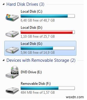 แฟลชไดรฟ์ USB แบบถอดได้เป็น HDD ในเครื่องใน Windows 10 / 7