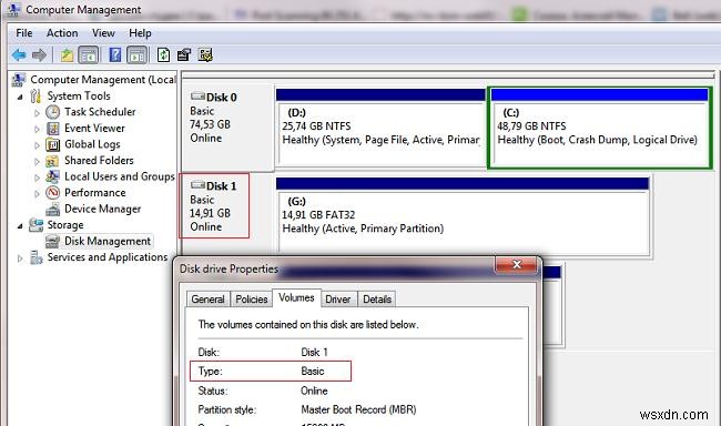 แฟลชไดรฟ์ USB แบบถอดได้เป็น HDD ในเครื่องใน Windows 10 / 7