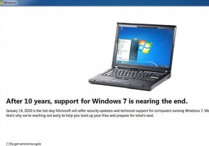 Windows 7:การแจ้งเตือนการสิ้นสุดการสนับสนุน โปรแกรมอัปเดตความปลอดภัยที่ขยายเวลา 