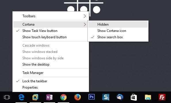 วิธีลบ Cortana Search Bar และไอคอนมุมมองงานออกจากทาสก์บาร์ของ Windows 10