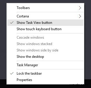 วิธีลบ Cortana Search Bar และไอคอนมุมมองงานออกจากทาสก์บาร์ของ Windows 10