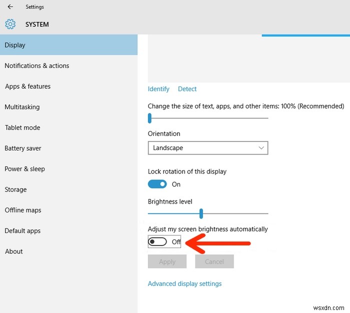 วิธีเปิด/ปิดการปรับความสว่างใน Windows 10