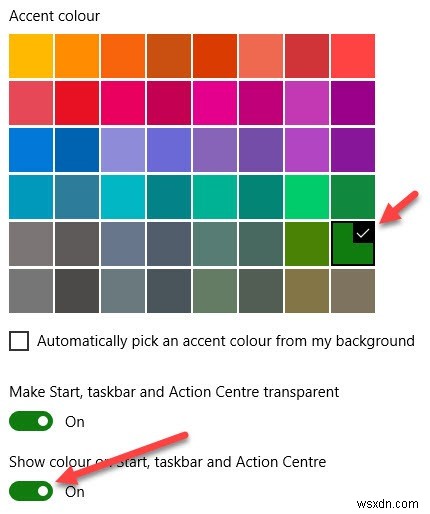 วิธีการใช้สีเฉพาะจุดในแถบงานใน Windows 10