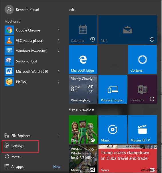 วิธีเพิ่มความโปร่งใสของเมนูเริ่มใน Windows 10 