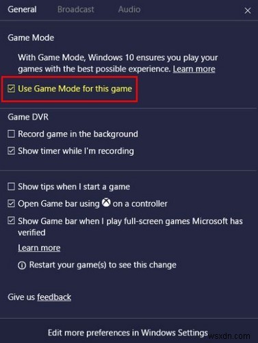 คำอธิบายเกี่ยวกับโหมดเกมของ Windows 10