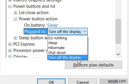 วิธีตั้งค่าปุ่มเปิด/ปิดเพื่อปิดจอแสดงผลใน Windows 10