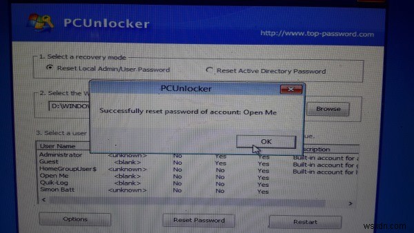 วิธีรีเซ็ตรหัสผ่านใน Windows 10 และรุ่นก่อนหน้าด้วย PCUnlocker