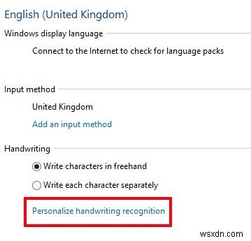 เปิดใช้งานและใช้การป้อนข้อมูลด้วยลายมือใน Windows 10