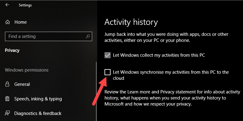 วิธีล้างกิจกรรมไทม์ไลน์ใน Windows 10