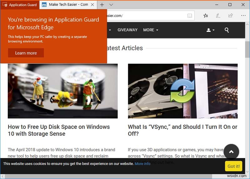 วิธีเปิดใช้งาน Microsoft Edge Application Guard บน Windows 10