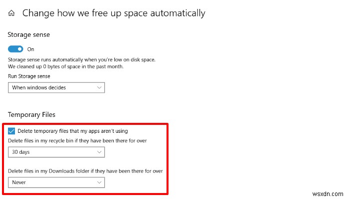 วิธีการเพิ่มพื้นที่ว่างในดิสก์บน Windows 10 ด้วย Storage Sense