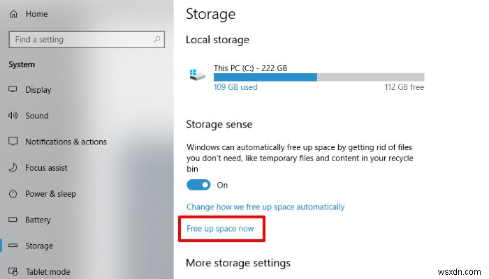 วิธีการเพิ่มพื้นที่ว่างในดิสก์บน Windows 10 ด้วย Storage Sense