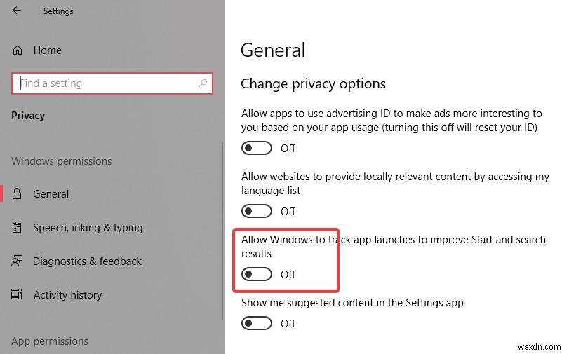 วิธีปิดใช้งานการติดตามการเปิดแอปใน Windows 10