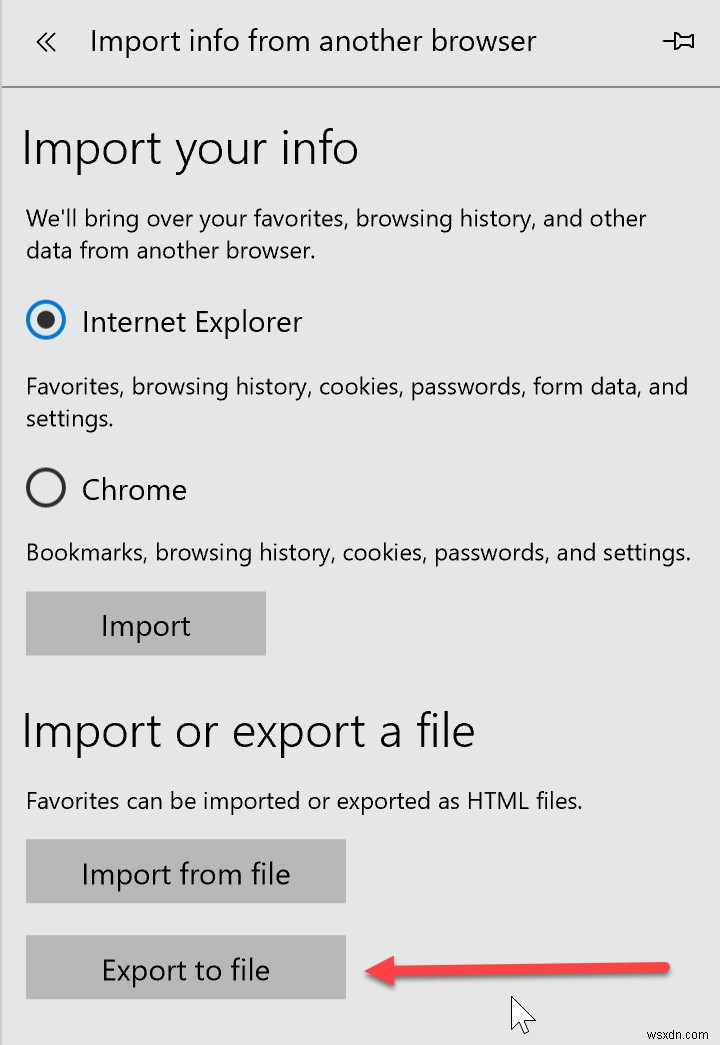 วิธีการคืนค่า Edge Favorites หลังจากรีเซ็ต Windows 10