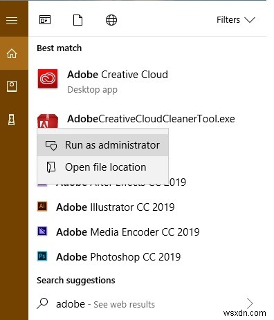วิธีถอนการติดตั้งผลิตภัณฑ์ Adobe Creative Cloud จากพีซี Windows 10