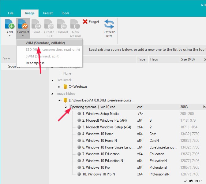 วิธีการแปลงไฟล์ ESD เป็น ISO ใน Windows