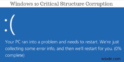 วิธีแก้ไขปัญหาความเสียหายของโครงสร้างที่สำคัญใน Windows 10