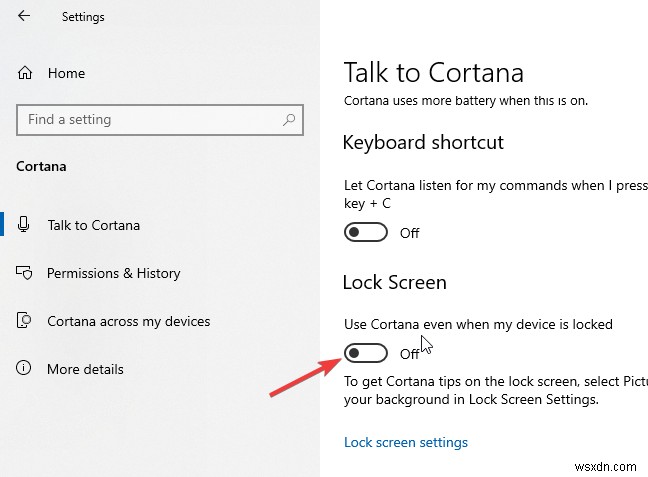 วิธีปิดการใช้งาน Cortana บนหน้าจอล็อคใน Windows 10