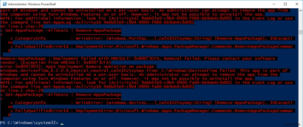 วิธีถอนการติดตั้งแอปที่ติดตั้งล่วงหน้าใน Windows 10 โดยใช้ Powershell