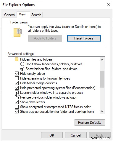 Windows Build ใหม่จะใช้กระบวนการแยกสำหรับโฟลเดอร์ตามค่าเริ่มต้น