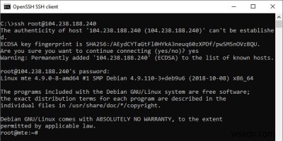 วิธีใช้ไคลเอนต์ OpenSSH ของ Windows 10 แทน PuTTY