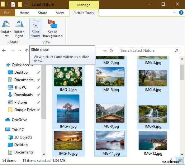 วิธีดูรูปภาพเป็นสไลด์โชว์ใน Windows 10