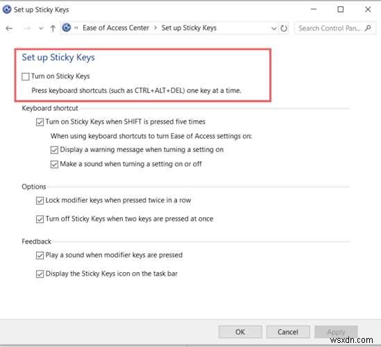 วิธีปิดการใช้งาน Sticky Keys บนคอมพิวเตอร์ Windows ของคุณ