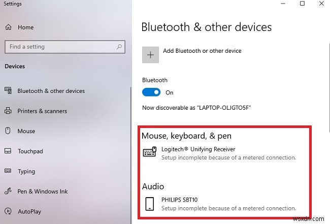 การแก้ไขข้อผิดพลาดในการเชื่อมต่อ Windows 10 Bluetooth Metered