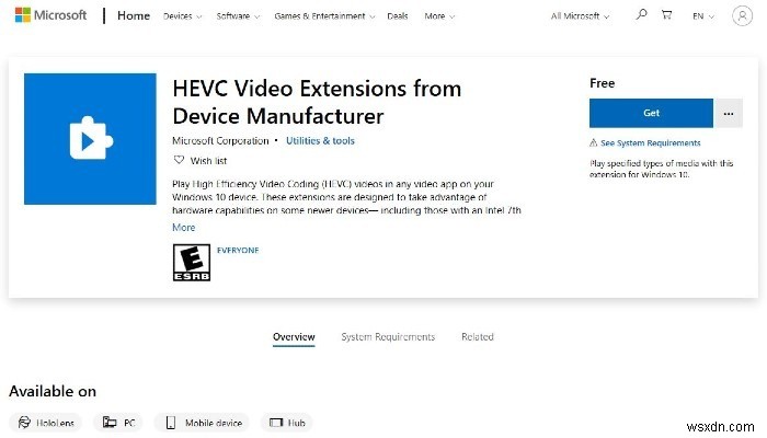 วิธีการเล่นไฟล์วิดีโอ HEVC บน Windows 10 ฟรี