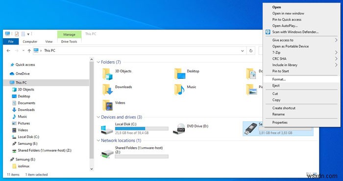 วิธีการฟอร์แมตไดรฟ์ USB ใน Windows 10