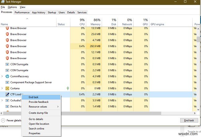 วิธีแก้ไขข้อผิดพลาด CTF Loader ใน Windows 10