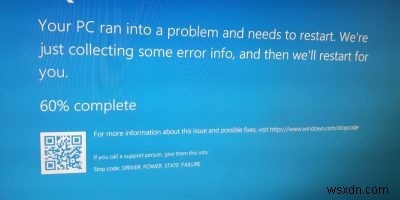 วิธีการแก้ไขข้อผิดพลาด “Driver Power State Failure” ใน Windows 10