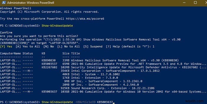 วิธีซ่อนการอัปเดตโดยใช้ PowerShell ใน Windows 10