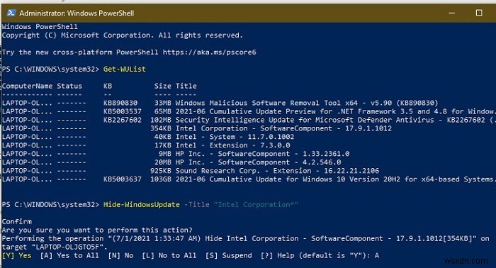 วิธีซ่อนการอัปเดตโดยใช้ PowerShell ใน Windows 10