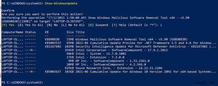 วิธีซ่อนการอัปเดตโดยใช้ PowerShell ใน Windows 10