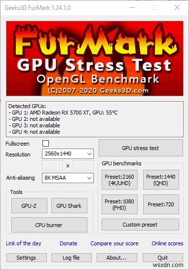 วิธีทดสอบความเครียด GPU ด้วย Furmark