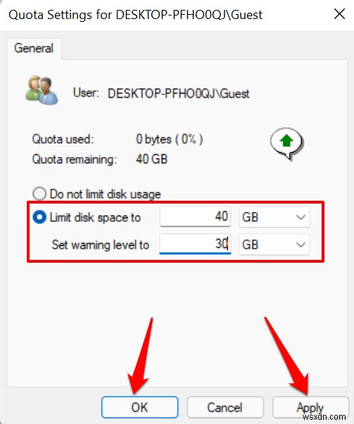 วิธีตั้งค่าโควต้าดิสก์สำหรับผู้ใช้ใน Windows 11
