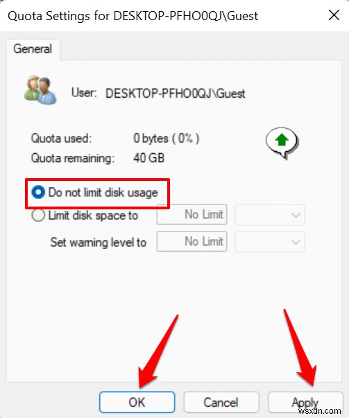 วิธีตั้งค่าโควต้าดิสก์สำหรับผู้ใช้ใน Windows 11
