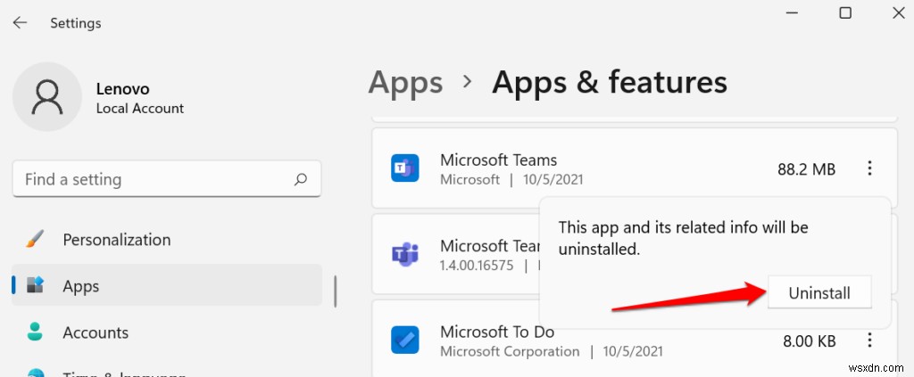 วิธีถอนการติดตั้งแอปใน Windows 11