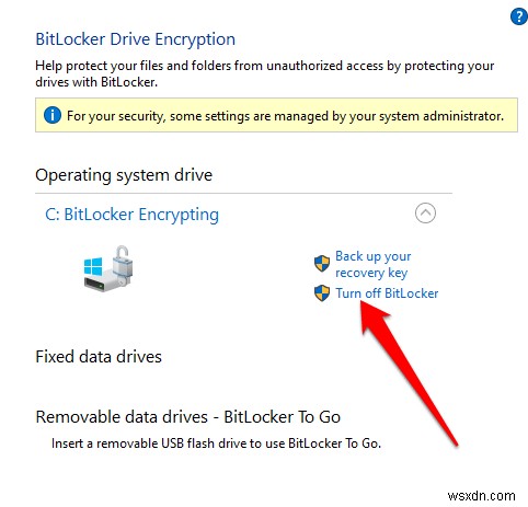 วิธีปิดหรือปิดใช้งาน Bitlocker ใน Windows 10