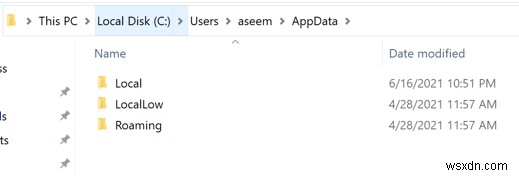 โฟลเดอร์ AppData ใน Windows 10 คืออะไร