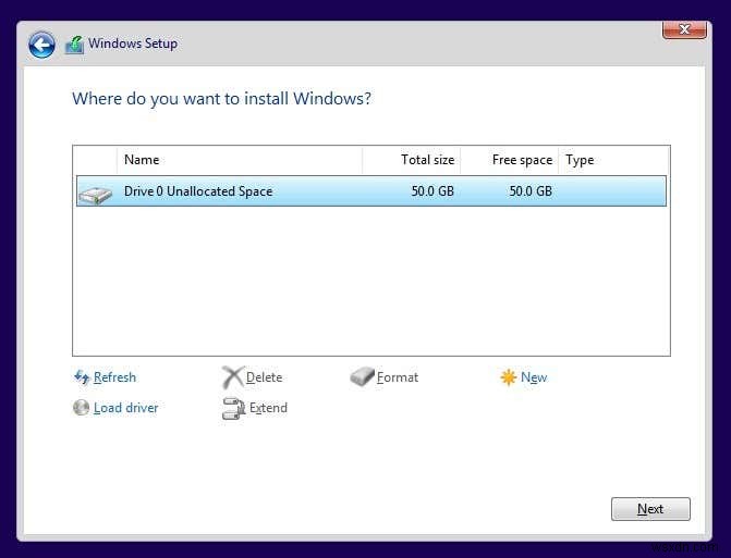 แก้ไขข้อผิดพลาด  ไม่สามารถติดตั้ง Windows ลงในดิสก์นี้ 