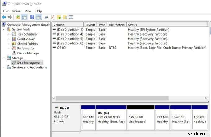 วิธีสร้างพาร์ติชั่นจาก Windows Drive Free Space