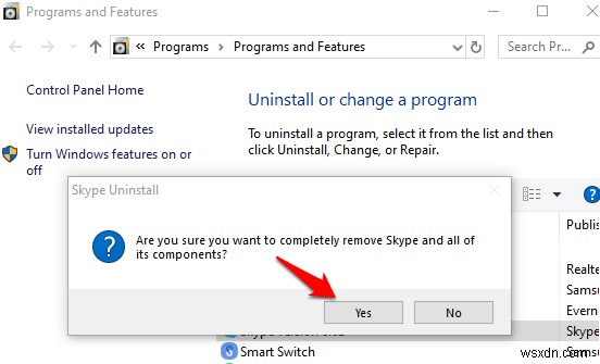 วิธีถอนการติดตั้ง Skype บน Windows 10