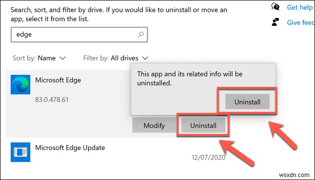 วิธีการลบ Microsoft Edge ออกจาก Windows 10