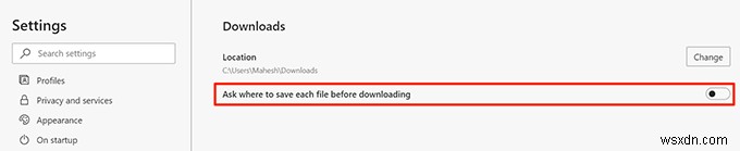 วิธีการเปลี่ยนตำแหน่งการดาวน์โหลดเริ่มต้นใน Windows 10