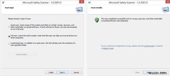 Windows Defender เทียบกับ Security Essentials เทียบกับ Safety Scanner 